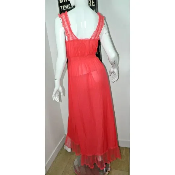 Luxite Nightgown Size 34 Medium‎ Pink Vintage 1940’s Art Deco LINGERIE Milk Maid